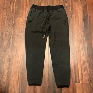 Theory Black/Charcoal Jogger Elastic Cuffed Zipper Pocket Drawstring Sweat Pants